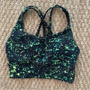 Lululemon Energy Longline Bra, Size 2, Color Sparks Fly Multi